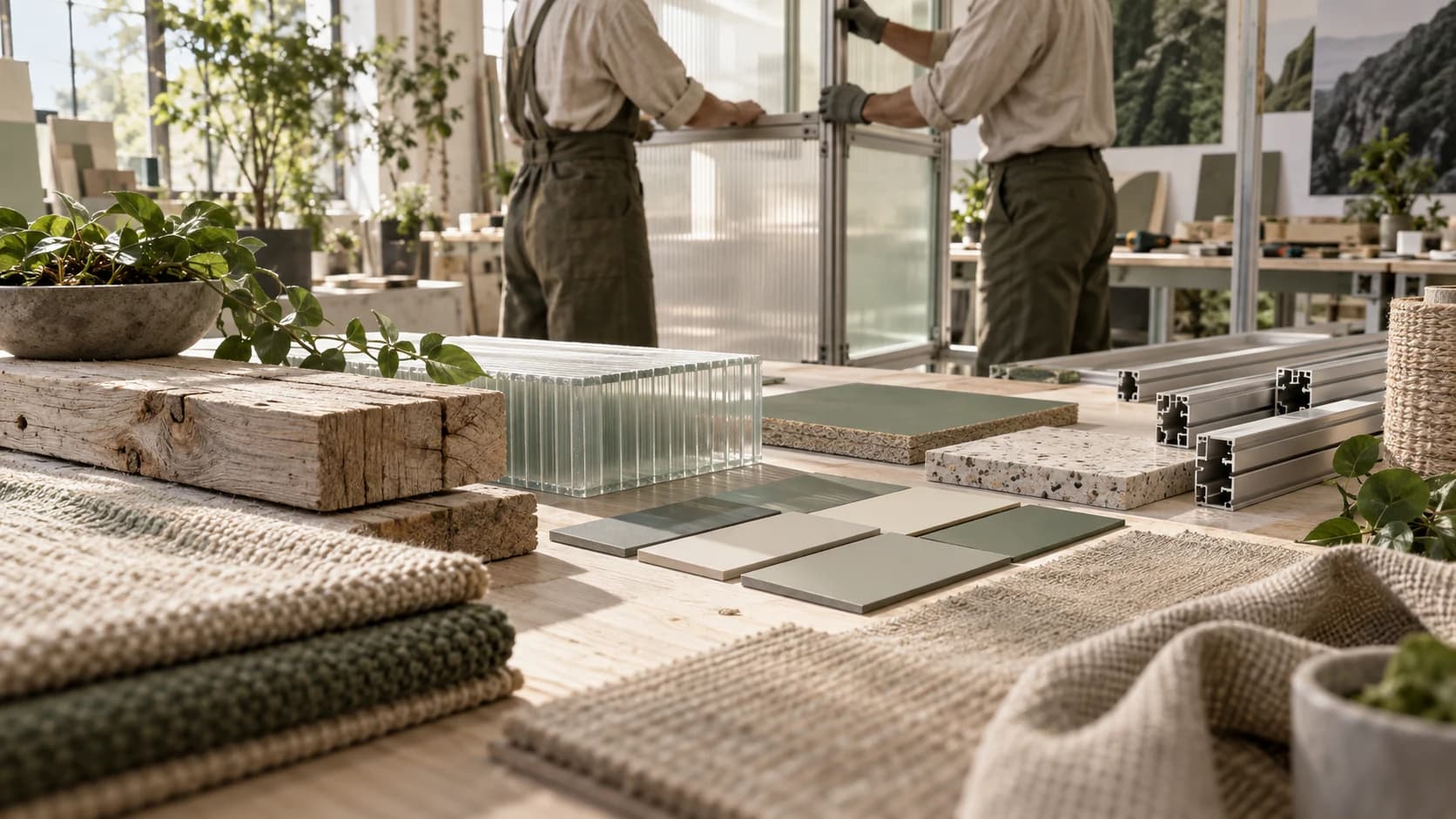 Materiales sostenibles y sistema modular en el taller de Alma Verde